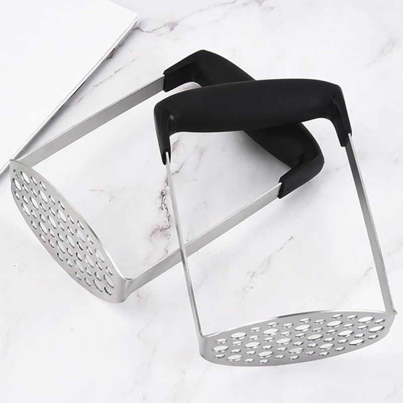 Stainless Steel Manual Potato Crusher Handheld Food Masher for Vegetables Fruit - Image 2